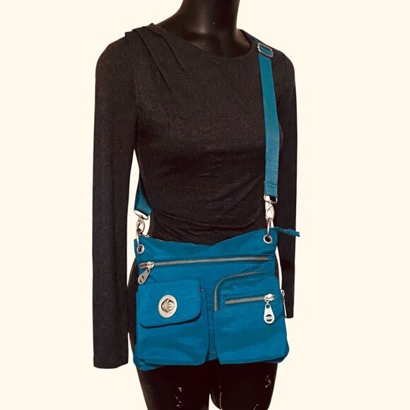 Baggallini Modern Everywhere Slim Crossbody in Turquoise Blue - Picture 2 of 9